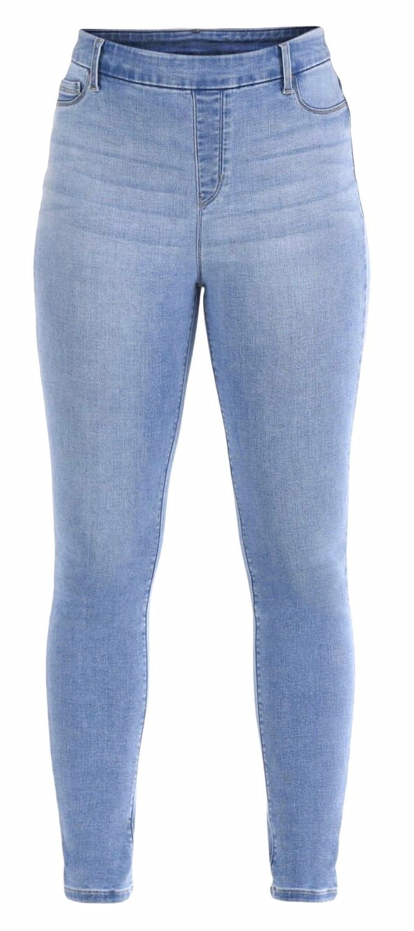 Women's Light Wash Blue Denim Skinny Jeans, High Rise, Stretch, 5-Pocket